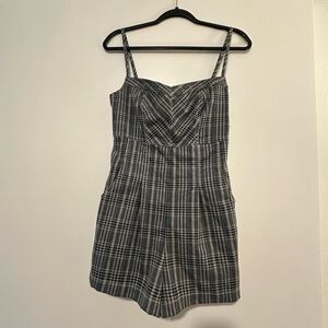 Urban Outfitters Black and White Plaid Jumpsuit